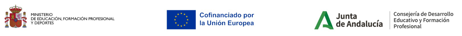 Logos institucionales: Ministerio de Educación, Cofinanciado por la Unión Europea, Junta de Andalucía, Centro Andaluz de Profesorado para la Innovación en F.P. (CAPIFP)